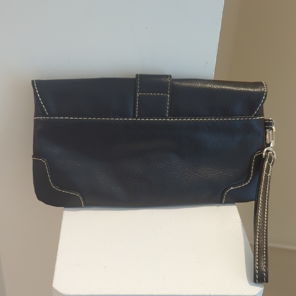 Bath & Body Works Black Leather Clutch with Silver Buckle NWOT - Picture 6 of 10